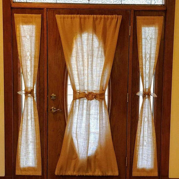 BURLAP DOOR Panel COLORS Single Curtain Semisheer