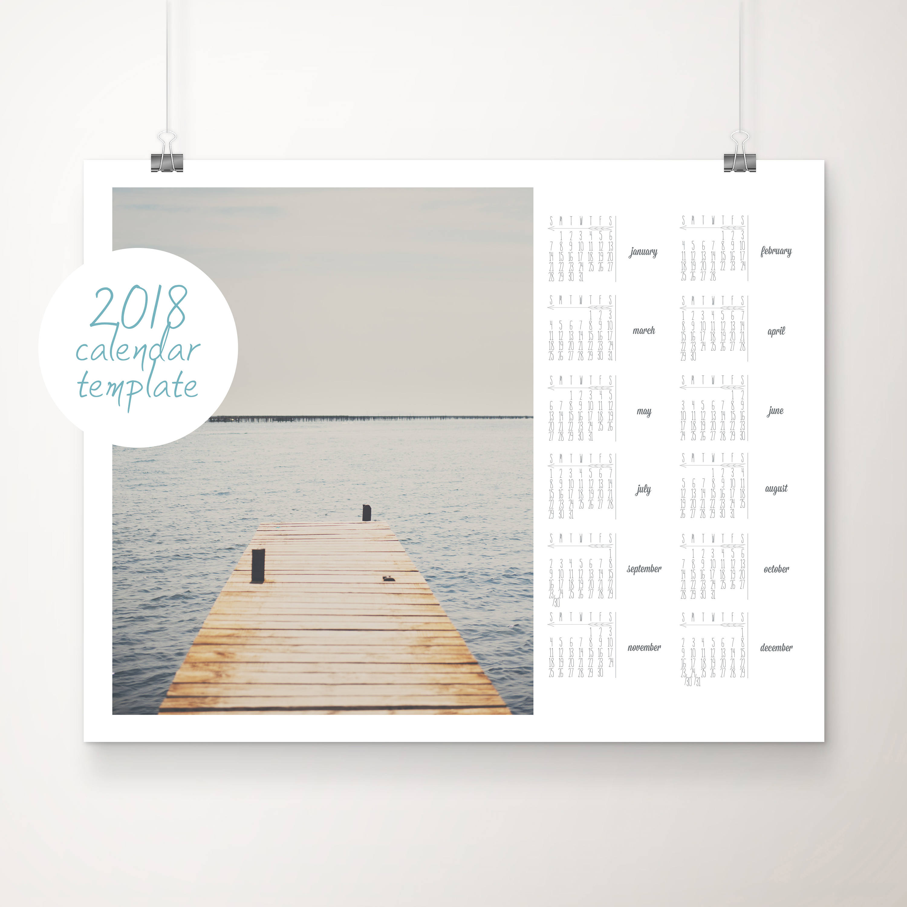 2018 calendar template photograph calendar wall calendar 11x14