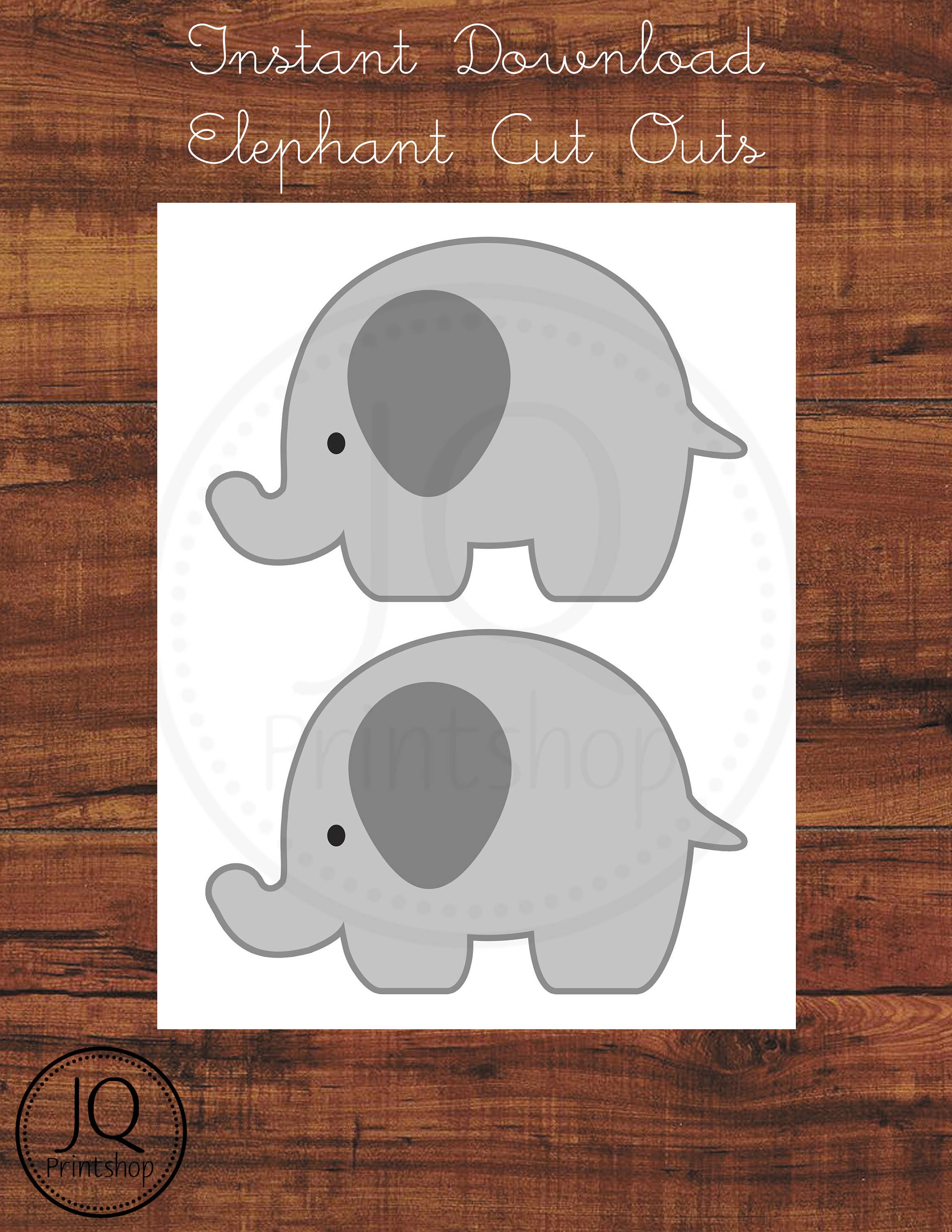 Printable Elephant Cut Outs