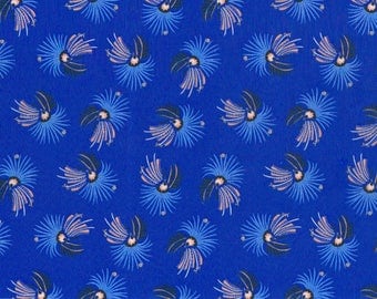Fat eighth Firework Floral Liberty print, cobalt blue firework print Liberty of London tana lawn