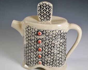 Handmade Ceramic Teapot, Creamer, Cream Pitcher, Funky Teapot