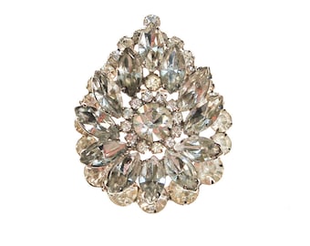 Art Deco Diamante Rhinestone Brooch, Pendant