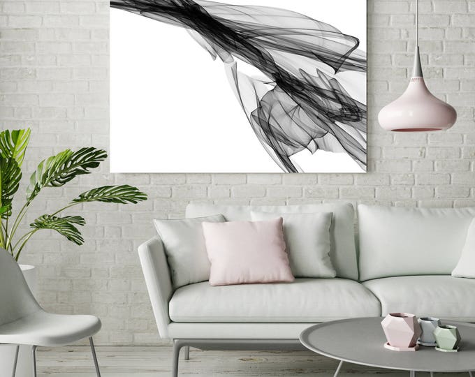 Abstract Black and White 19-52-42. Unique Abstract Wall Decor, Large Contemporary Canvas Art Print up to 72" by Irena Orlov