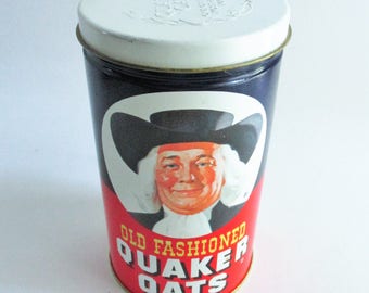 Vintage Quaker Oats Tin Limited Edition 1982 Collectible Kitchen Decor Kitchen Storage