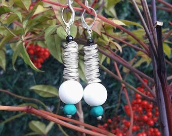 CACTUS – Boucles d’oreilles originales • boucles d’oreilles colorées • boucles d’oreilles argentées • boucles d’oreilles blanches et vertes