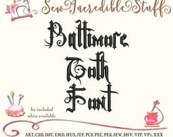 Baltimore Goth Machine Embroidery font
