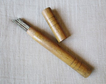 Antique french knitting needles for socks, Wooden box, Sock needle, 1900-1920, Aigguille à tricoter chaussettes, Vintage, France