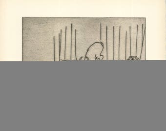 Ben-Zion-Enkidu Eats What the Animals Eat (IV)-1966 Etching-SIGNED
