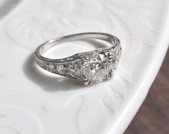antique art deco era 1920s platinum diamond engagement ring spectacular - Vintage Wedding Rings 1920 antique art deco era 1920s platinum diamond engagement ring spectacular - Vintage Wedding Rings 1920