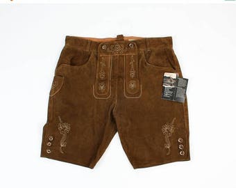 SALE Man Suede Shorts / Landhaus Shorts / Man Trachten Shorts / Man Dirndl Shorts / Size 54 Shorts / Folk Shorts / Embroidered Shorts