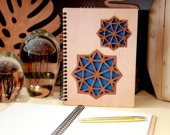 Notebook, sketchbook A5 drawing wood laser cut Wood Journal