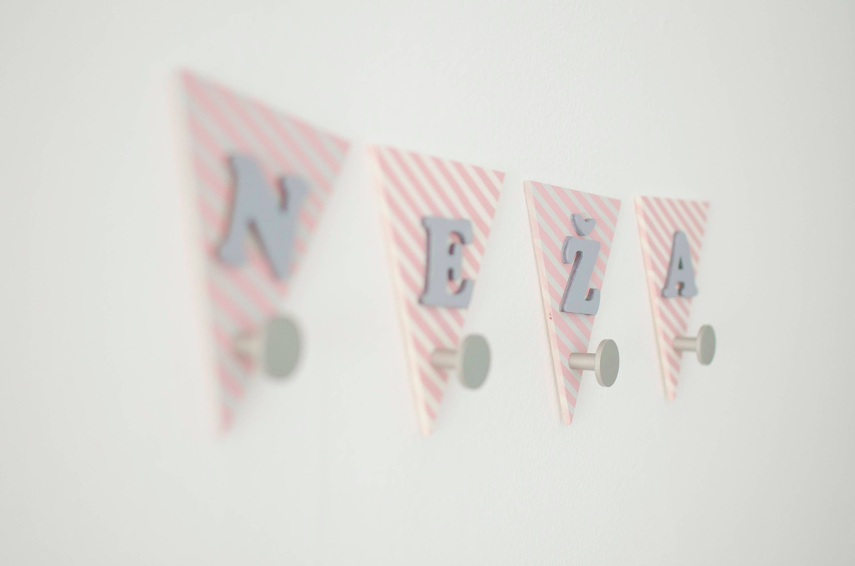 Coat Hook For Nursery Wall Hooks for Girls Bunting Banner