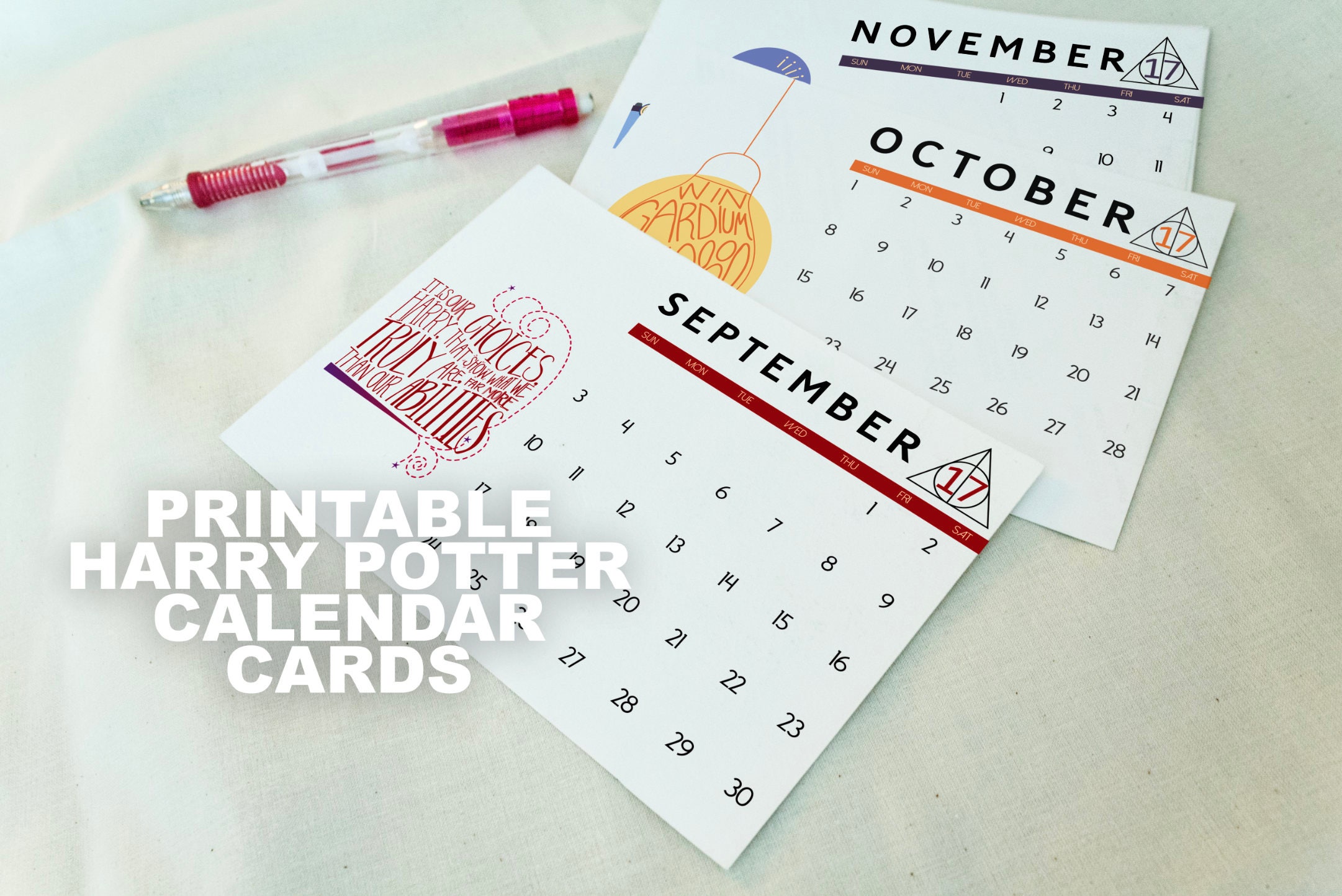 Calendar Cards Printables : Harry potter calendar cards printable desk Calendar Cards Printables : Harry potter calendar cards printable desk