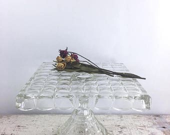 SUMMER SALE Stunning Vintage Indiana Glass Cake Stand