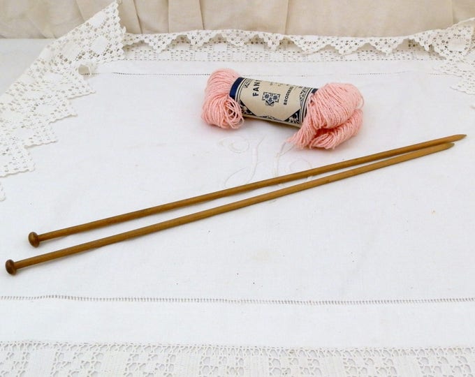Vintage Extra Long Wooden Knitting Needles 42 cm / 16.53 in From France, French Retro Knitting Needle made of Wood, Vintage Craft Tool