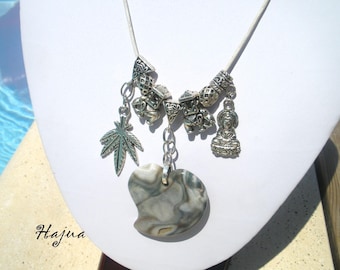 Long necklace/chain HAJUA gray Jasper