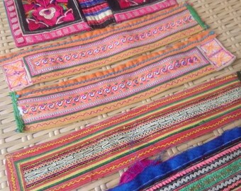 Vintage Handmade Ethnic Tribal Hmong straps Fashion patch Hilltribe crafts
