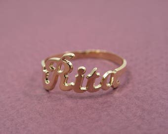 Name ring. Gold name ring. Unisex ring. Men ring. Signet ring. Name gold ring. Signet name ring. Unisex name ring. Unisex gold ring. Gifts