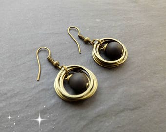 Earrings "rings" matte black