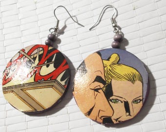 orecchini handmade fumetti