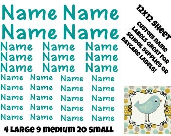 Full Sheet of Labels . Vinyl Sheet Labels . Back to School . Daycare Labels . School Supplies . Teachers . Supply Labels . Sheet Labels