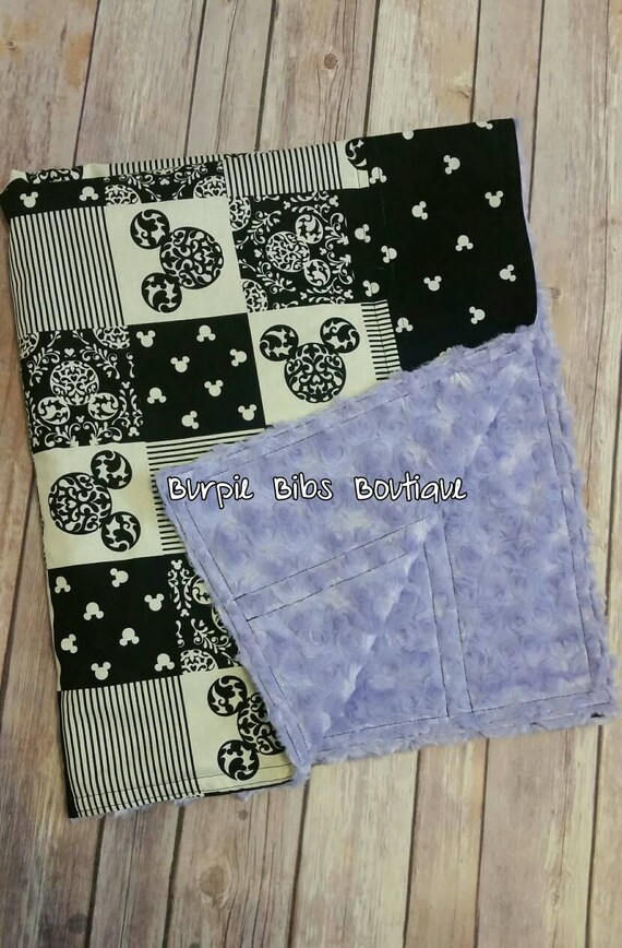 Mickey Mouse Blanket Disney Blanket Minky Blanket Purple