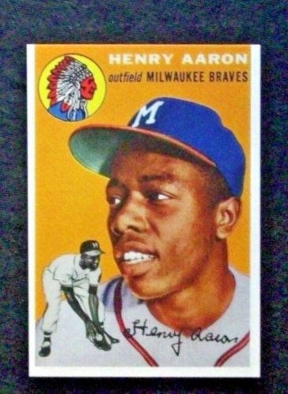 1954 Topps Baseball 128 Hank Aaron RC RP Milwaukee Braves