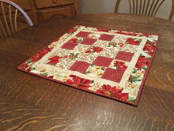 Quilted christmas table topper christmas table