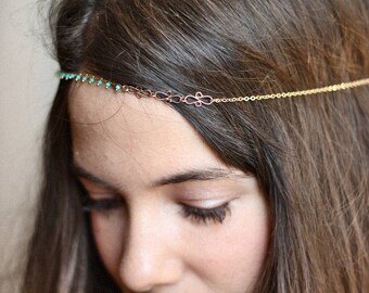Arabesque gold chain headpiece