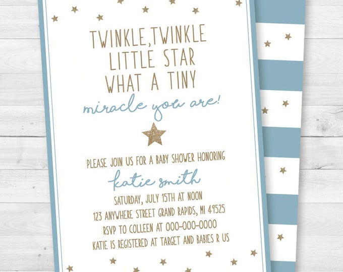 Twinkle, Twinkle Little Star Baby Shower Invitation