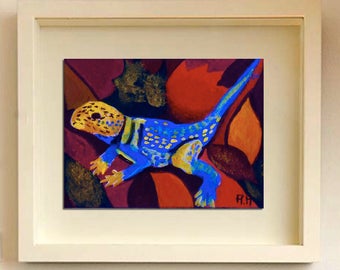 Lizard painting | Etsy