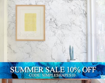 Marble White, Marble Extra Large Wall Art, Peel and Stick Wall Poster