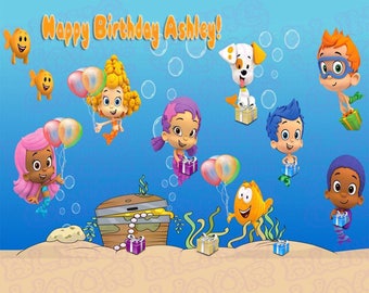 Bubble Guppies Inspired Edible Icing Half Sheet Cake Decor Topper