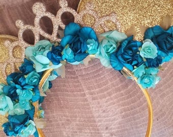 Disney Jasmine inspired Minnie mouse ears. Disney Aladdin birthday accessories. Princess Jasmine costume. LARGE