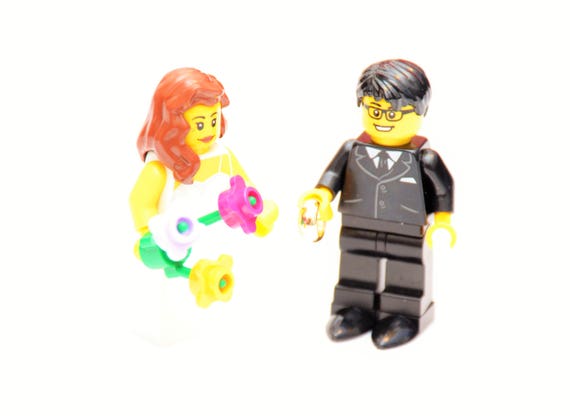 Custom Lego Minifigure Bridal Couple Wedding Lego Bride