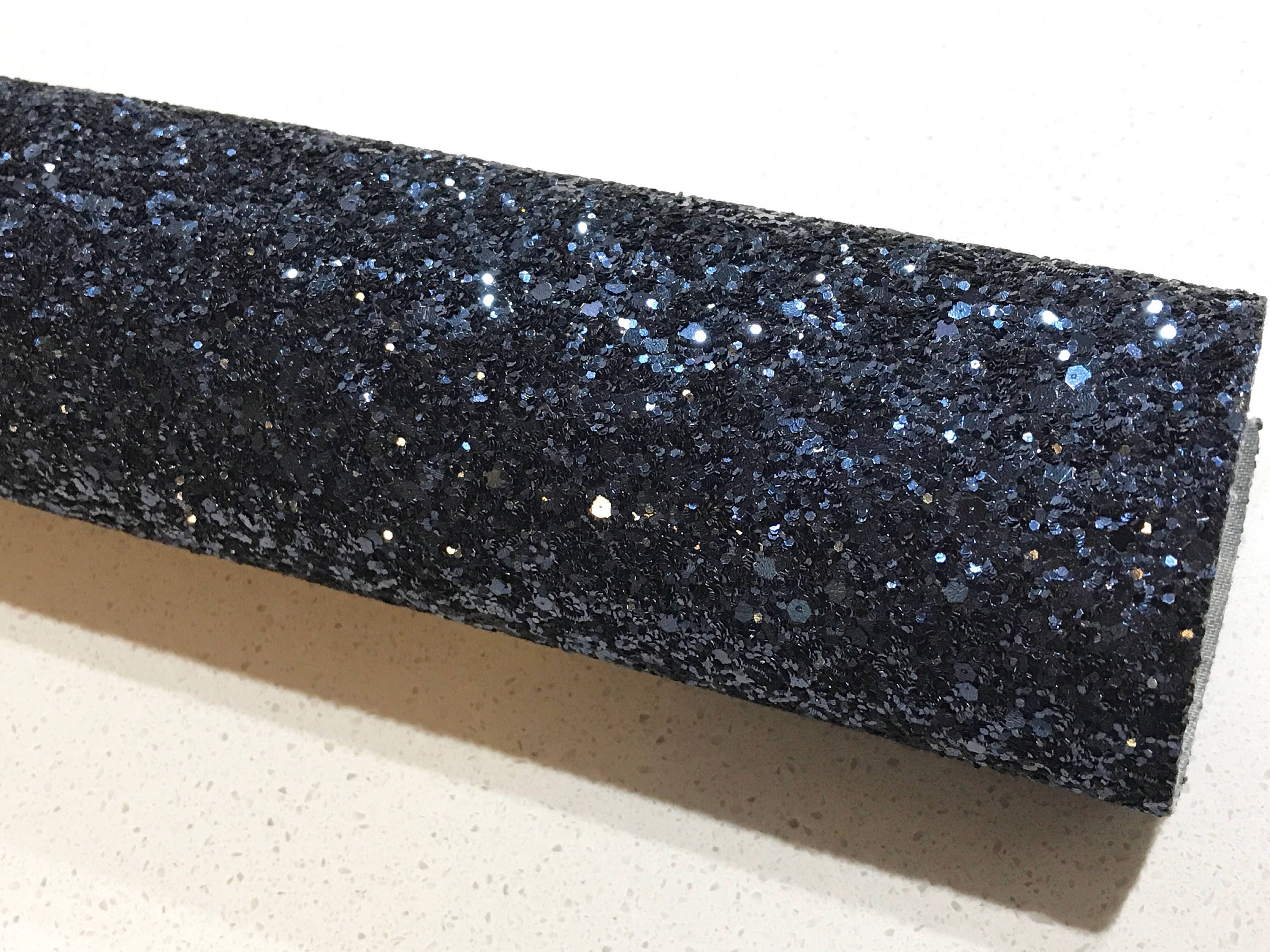 Navy Blue Glitter Fabric Sheet 0.9mm Thick A4 or A5 Sheets