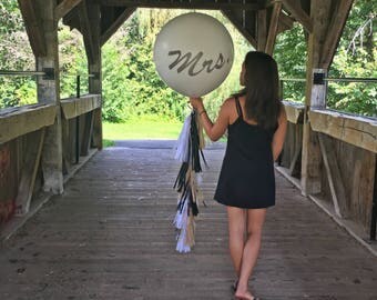36" Mr. and Mrs. Balloons, Wedding Balloons, Wedding Decorations, Mrs and Ms Balloons, Wedding Photo Props - TASSELS SOLD SEPARATELY