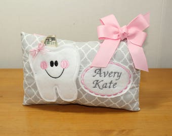 Girls Tooth Fairy Pillow - Personalized Tooth Fairy Pillow - Personalized Tooth Pillow - Gifts under 20 - Embroidered Pillow - Tooth Pillow