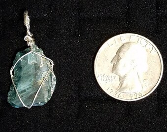Teal Apatite Sterling Silver Pendant