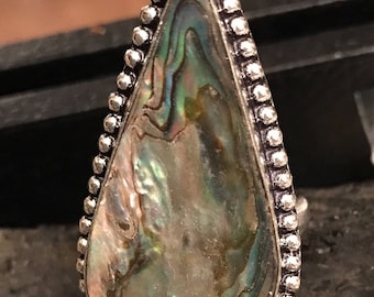 Abalone! .925 silver ring! 10