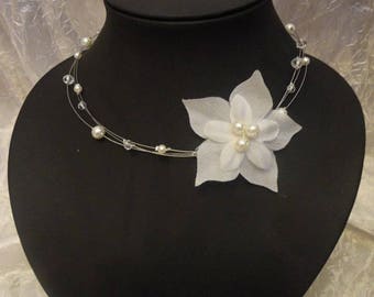 Necklace / headband Zelie bohemian retro wedding bridal pearl beads and swarovski crystal Collier /headband mariage mariée bohéme