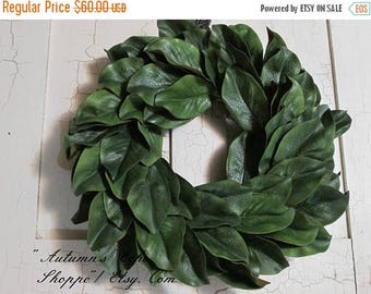 ON SALE NOW Magnolia Wreath ~Faux Magnolia Door Decor ~ Handmade Magnolia Decor~Handcrafted Wreath~Farmhouse Style Decor Wreath~Front Door W