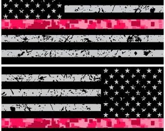 5" Left and Right USA American Flag Digital Camo