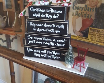 Christmas in Heaven Wood Block Set Holiday Decor