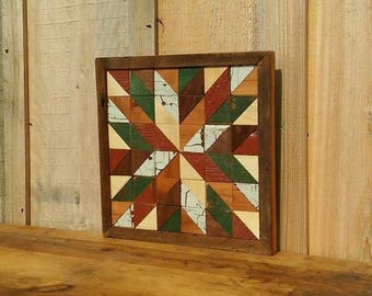 wooden barn quilt, rustic quilt decor, farmhouse decor