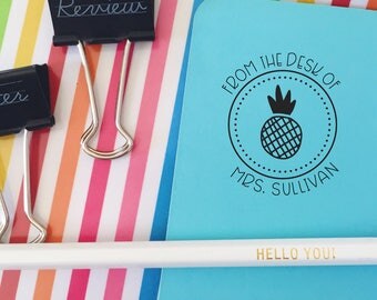 Library Book Stamp, Teacher Stamp, From the Library of, Classroom Library Stamp, Pineapple Teacher Stamp, Bookplate Stamp, Teacher Gift