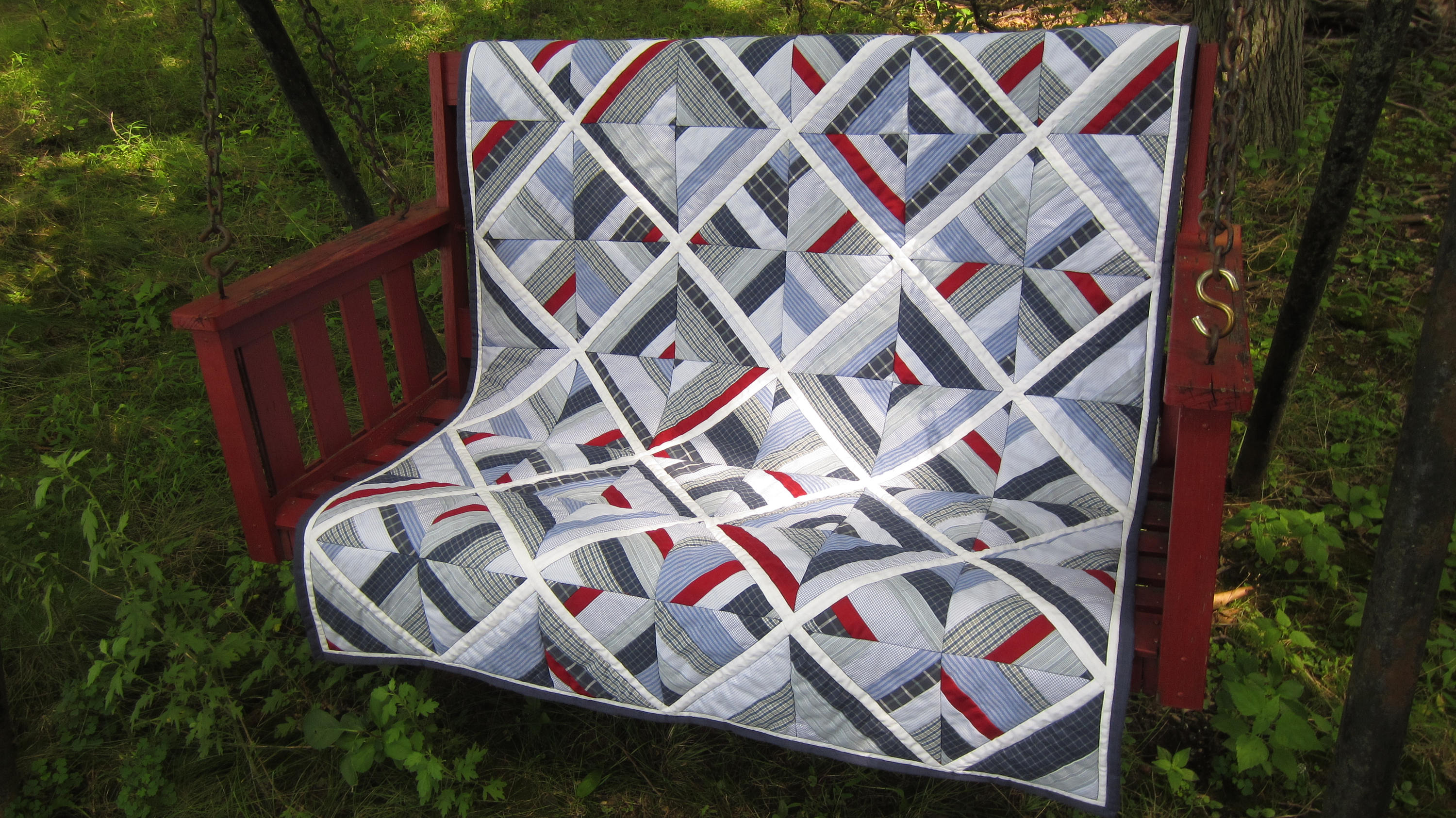 Blue Haberdashery A Men's Dress Shirt Quilt 39.5 x