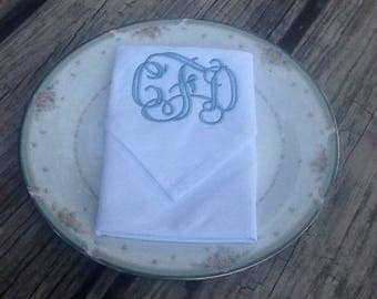 Monogrammed Napkins Set of 4 PICK YOUR COLORS - 53 to choose from