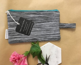 Black and White Static Clutch / Pencil Case