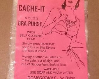 Back 2 School Sale Cache-It Nylon Bra Purse Cache-It Nylon Bra Purse. 1950s Bandwagon, Inc. Novelty hidden bra purse in its original packa